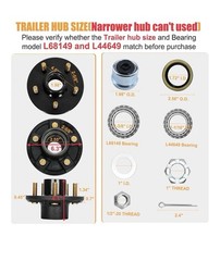Saree 2 Sets 3500Lbs Trailer Hub Kit 5 Bolt 4.5″, 5 Lug Trailer Hub Fit 1-1/16″
