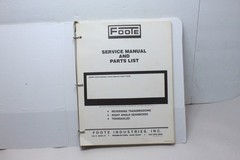 Foote Service Manual And Parts List, Transmission & Transaxle Multiple Models