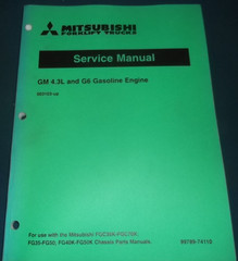 MITSUBISHI GM 4.3L G6 GAS ENGINE FORKLIFT SERVICE SHOP REPAIR WORKSHOP MANUAL