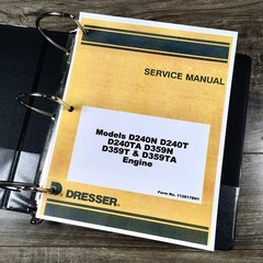 IH Dresser TD8G 125G Crawler Tractor Service Parts Manual Set 9501-Up Book D240T