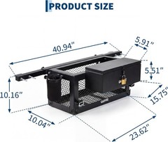 Heavy Duty Tractor Tool Box, Tractor Basket 24”x10”x10” Fits Most Tractors