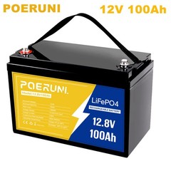 100Ah 12V LiFePO4 Lithium Battery 100Ah 1280Wh BMS 8000+ Cycles For Solar Marine