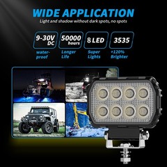 Pair 4” inch 50W LED Spot work Lights Fit Caterpillar Construction Equipment