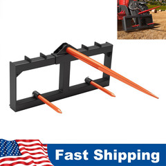 49″ Hay Spear 3000lbs Quick Attach for Skid Steer Loader & Tractor w/ Hay Spear