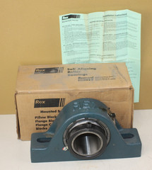 REX Pillow Block Self Aligning Bearing ZEP2208 2-1/2″ Bore New Old Stock USA