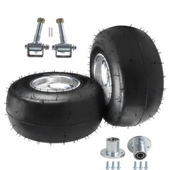 2 Pack 10×4.50-5″ Go Kart Tubeless Tires Aluminum 3 Lug Racing Slick Wheels