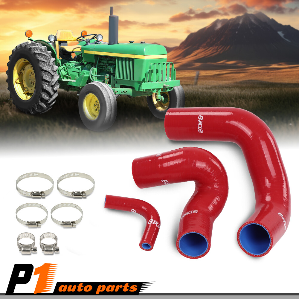 Red Radiator Hose Set Upper Lower & Bypass Hoses Fit For John Deere Models New