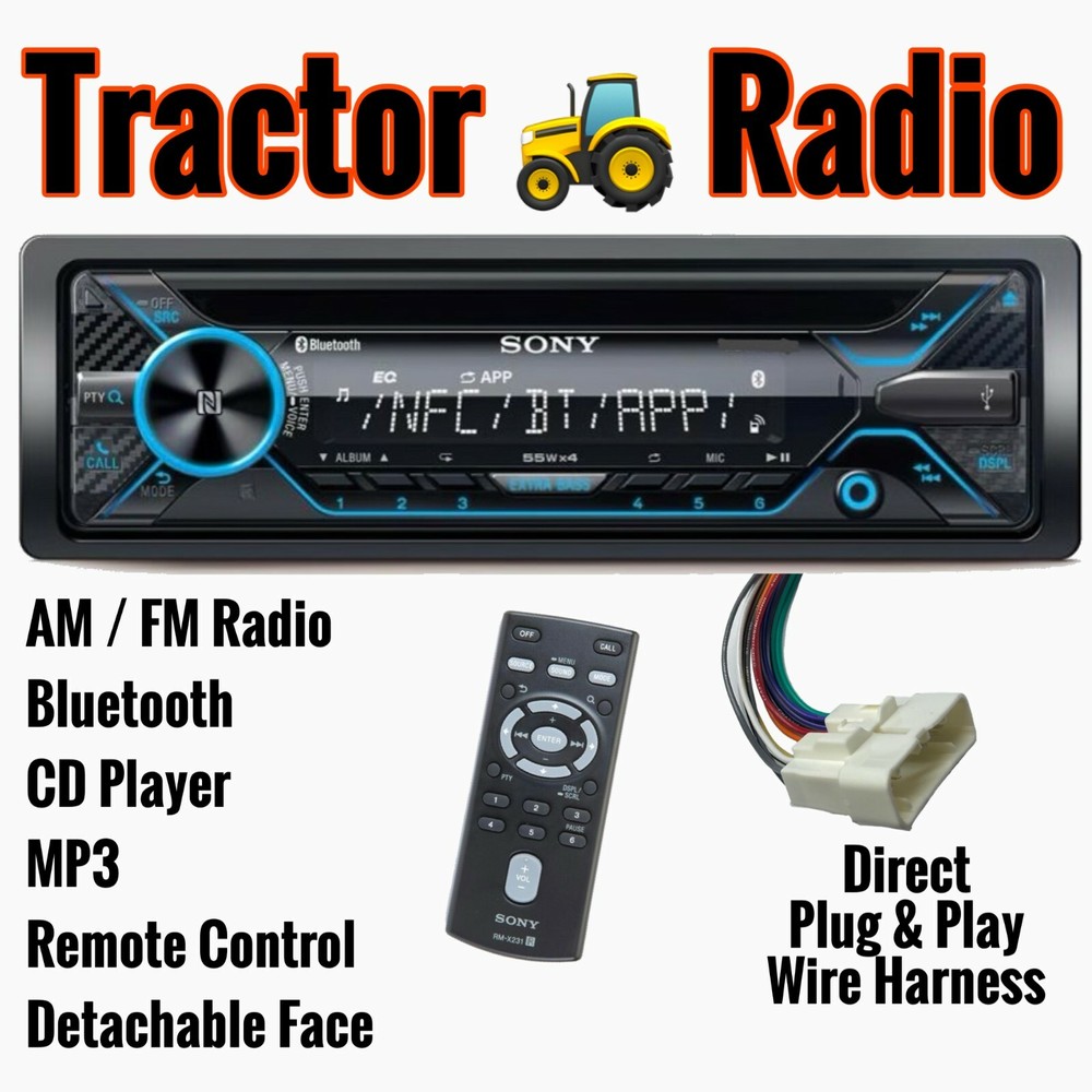 Kioti Tractor Plug & Play Sony Radio AM FM Bluetooth NX RX DK CK Series Cab