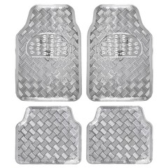 Bdk Metallic Chrome Car Floor Mats All-Weather Universal Fit Automotive Floor