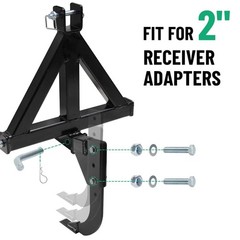 Racewill Hitch Lawn Mounted Ripper for ATV/UTV Tractor W/ 2 inch Receivers Black
