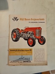 1958 Massey Ferguson Guide To Modern Farming Dealer Sales Brochure. Rough Shape