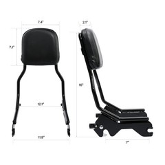 Detachable Sissy Bar Backrest For Softail Low Rider Sport Glide 18+ Gloss Black