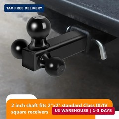 MaxxHaul 70270 Trailer Hitch Hollow Shaft Triple Ball Mount – Black