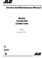 JLG 1932RS 3248RS Scissor Lift Service Repair Operators Manual Parts Catalog PDF