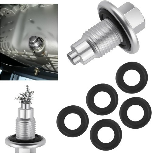 M14x1.5 Magnetic Oil Drain Plug Replacement with 5PCS Oil Drain Color: M14*1.5