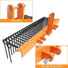 60″ Pine Straw Needle Rake Fit for Cat0 Cat1 Cat3 Tractors 3 Point Straw Rake