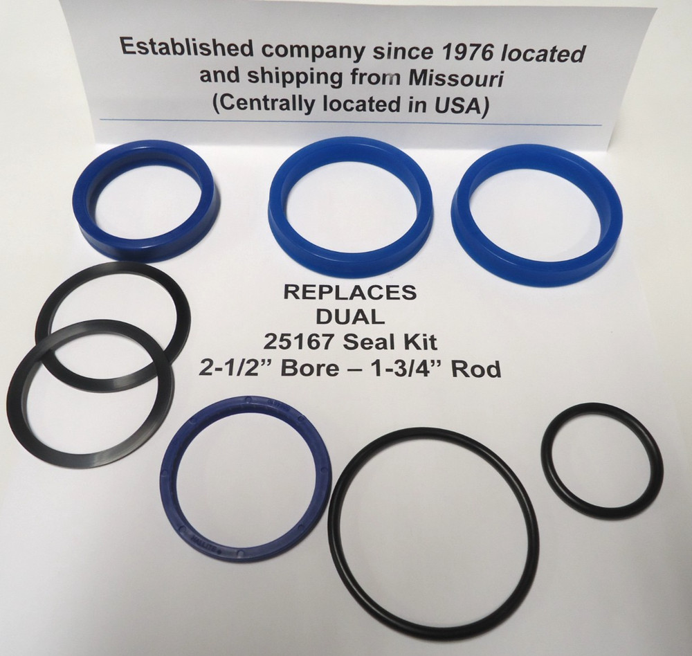 REPLACEMENT DUAL 25167 SEAL KIT (2-1/2 Bore – 1-3/4″ Rod) – NOT OEM