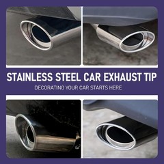 Pack-1 Stainless Steel Exhaust Tip, Straight Type Tailpipe Muffler, Automobile M