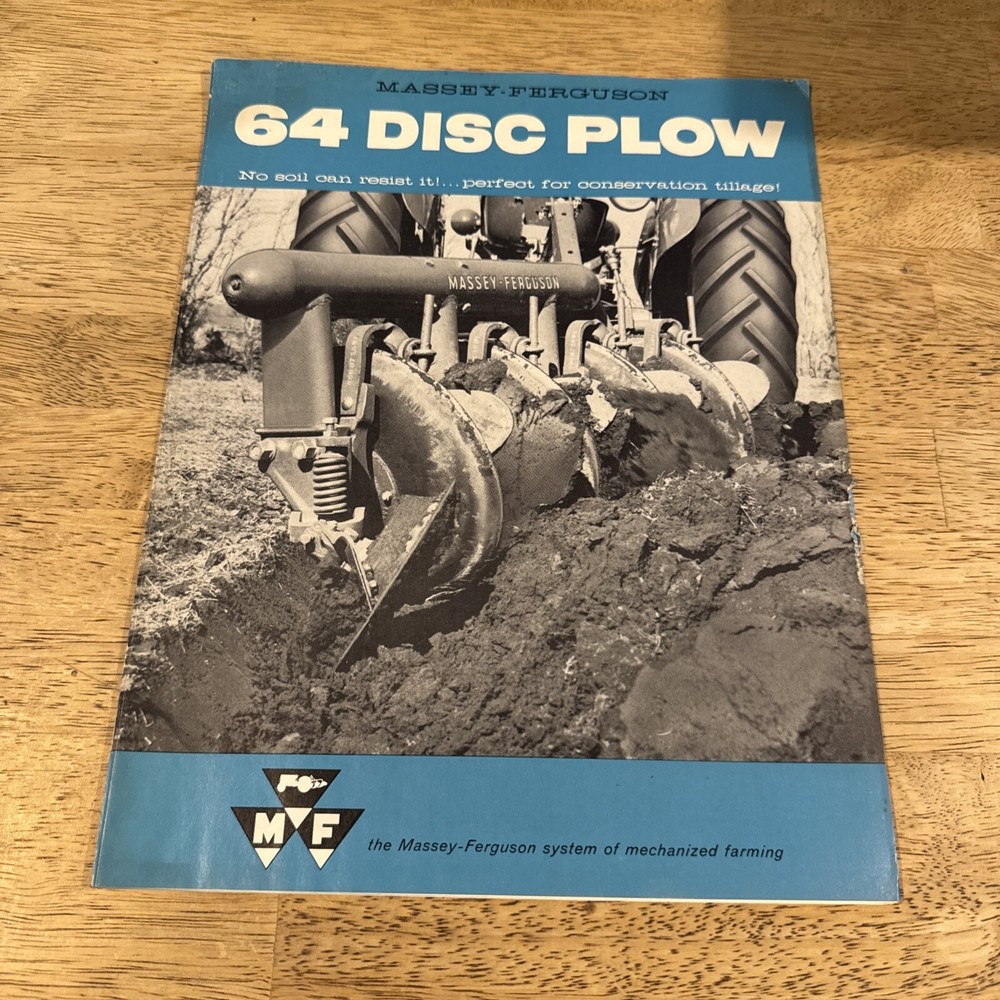 Vintage 1958 Massey Ferguson 64 Disc Plow Dealer Sales Brochure