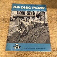 Vintage 1958 Massey Ferguson 64 Disc Plow Dealer Sales Brochure