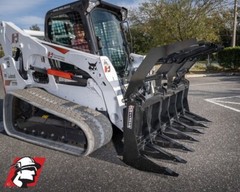 Skid Steer XHD Vertical Root Rake Grapple Attachment 78″ for Bobcat by McLaren