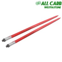 2 Pack Hay Bale Spear 49″ 4500 lbs Capacity Spike Fork For Tractors Loaders Red