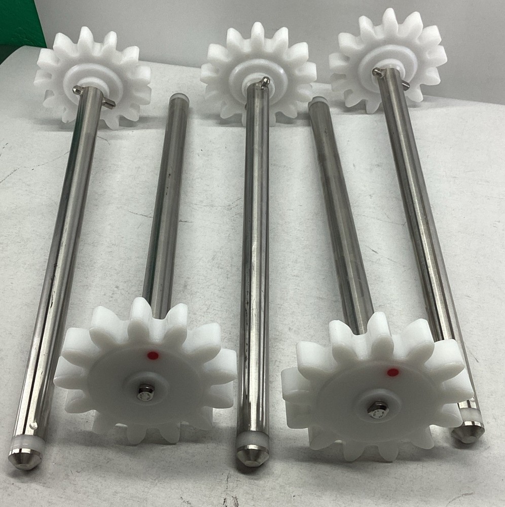5x Stainless Steel Shaft w/Plastic Star Wheel Impeller Sprocket 15″ x 4-1/8″ D