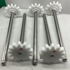 5x Stainless Steel Shaft w/Plastic Star Wheel Impeller Sprocket 15″ x 4-1/8″ D