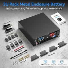 RVPOZWER 5.12kWh 48V 100Ah Server Rack Battery LiFePO4 Lithium Battery 100A BMS