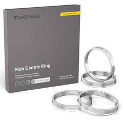 Hubcentric Rings 60.1mm ID to 64.1mm OD – Silver Aluminum Hub Rings (Pack of 4)