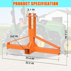 3Point 2″ Trailer Hitch Receiver Adapter Quick Hitch Tractor Attachment for Cat1