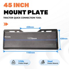 1/2″ thick Skid Steer Mount Plate Adapter Loader Quick Tach Attachment