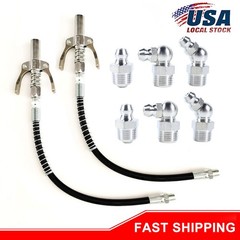 (2 Pack) Double Handle Lock Plier Oil Nozzle High Pressure Grease Gun Coupler