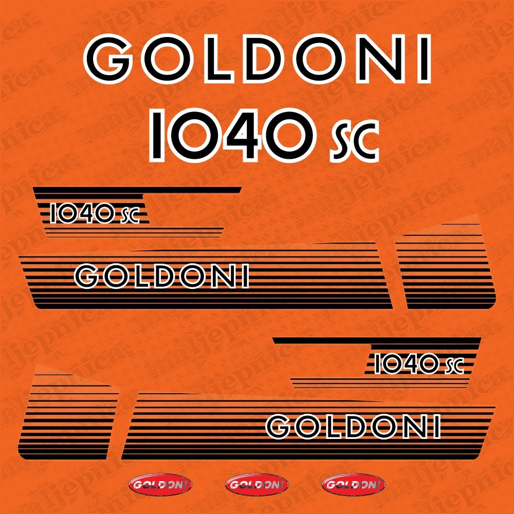 Replacement Decal Set Fits Goldoni 1040 SC Tractor – Aftermarket Sticker Kit