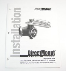 Pacbrake Direct Mount 3.5″ Exhaust Brake 2003 2004 Dodge Ram Installation Manual