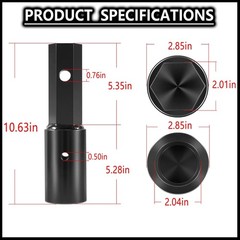 Heavy Duty Auger Adapter Conversion 2 inch female Round to 2″ Male Hex