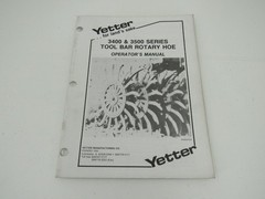 Yetter 3400 3500 Series Tool Bar Rotary Hoe Operator’s and Parts Manual