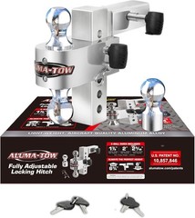Uriah Aluma‑Tow Adjustable Aluminum Trailer Hitch Ball Mount 6″ Drop Lightweight