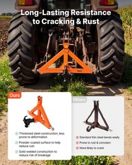 VEVOR 3 Point Trailer Hitch 2″ Receiver Tow Drawbar Category 1 Tractor 3 Balls