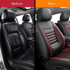 Trailblazer Seat Covers 2021-2026 Waterproof Leather 2 Front Black Red