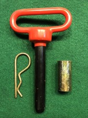 Hitch Pin 3/4x 4 1/4″ useable, Grade 5 Hardened, rubberized grip w cat 2 spacer