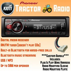 Kioti Tractor Plug & Play Pioneer Radio AM FM Bluetooth NX RX DK CK Series Cab