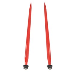 2PCS Red 47″ 3000LBS Hay Bale Spear Quick Attach Spike Fork For Tractors Loaders
