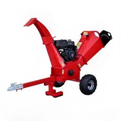 Towable Wood Chipper 5 Inch Capacity 420cc Gas Engine 16in Tires 2in Coupler