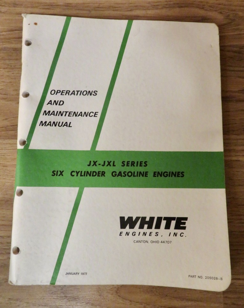 Hercules JX JXL Series 6 Cyl Gas Engine Operations & Maintenance Manual NICE!