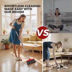 Indoor Outdoor Broom Heavy Duty Floor Sweeper for Kitchen Garage Patio, New, USA