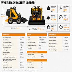 Brand New Mini Skid Steer Loader Stand On B&S or Rato Gas Engine Wheel Loader US