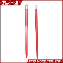 2 Pack 43″ 3000lbs Square Hay Bale Spear Wide Tine Spike Skid For Tractor Red