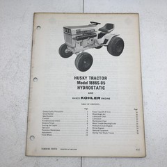 Bolens Husky Model 1886S-05 Hydrostatic Tractor Operators Manual