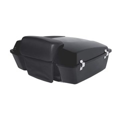 Vivid Black Chopped Trunk Luggage w/Passenger Backrest Pad for Touring 1997-2013